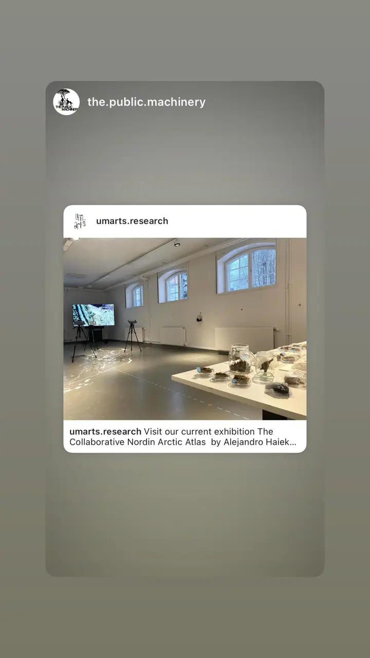 Story by the.public.machinery: the exhibition room with tables of samples
