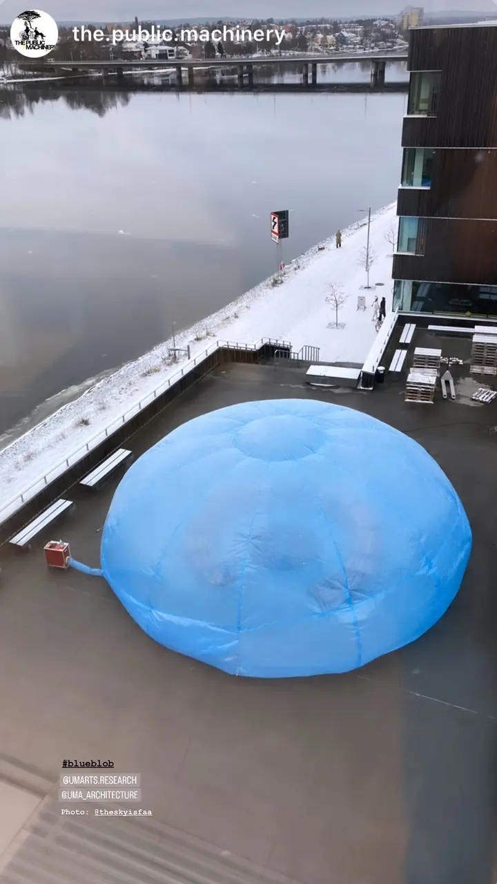 Story by the.public.machinery: the dome half inflated on the terrace